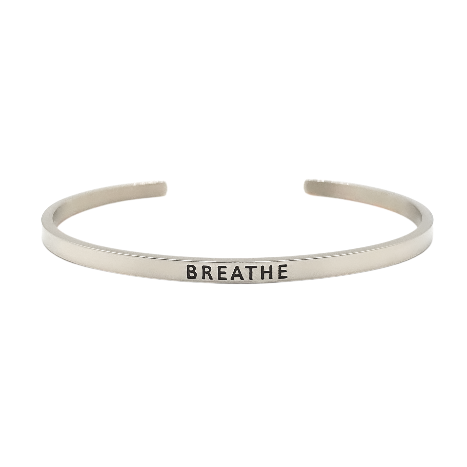 Gegraveerde sieraden voor dames met quote Breathe Merils Jewellery