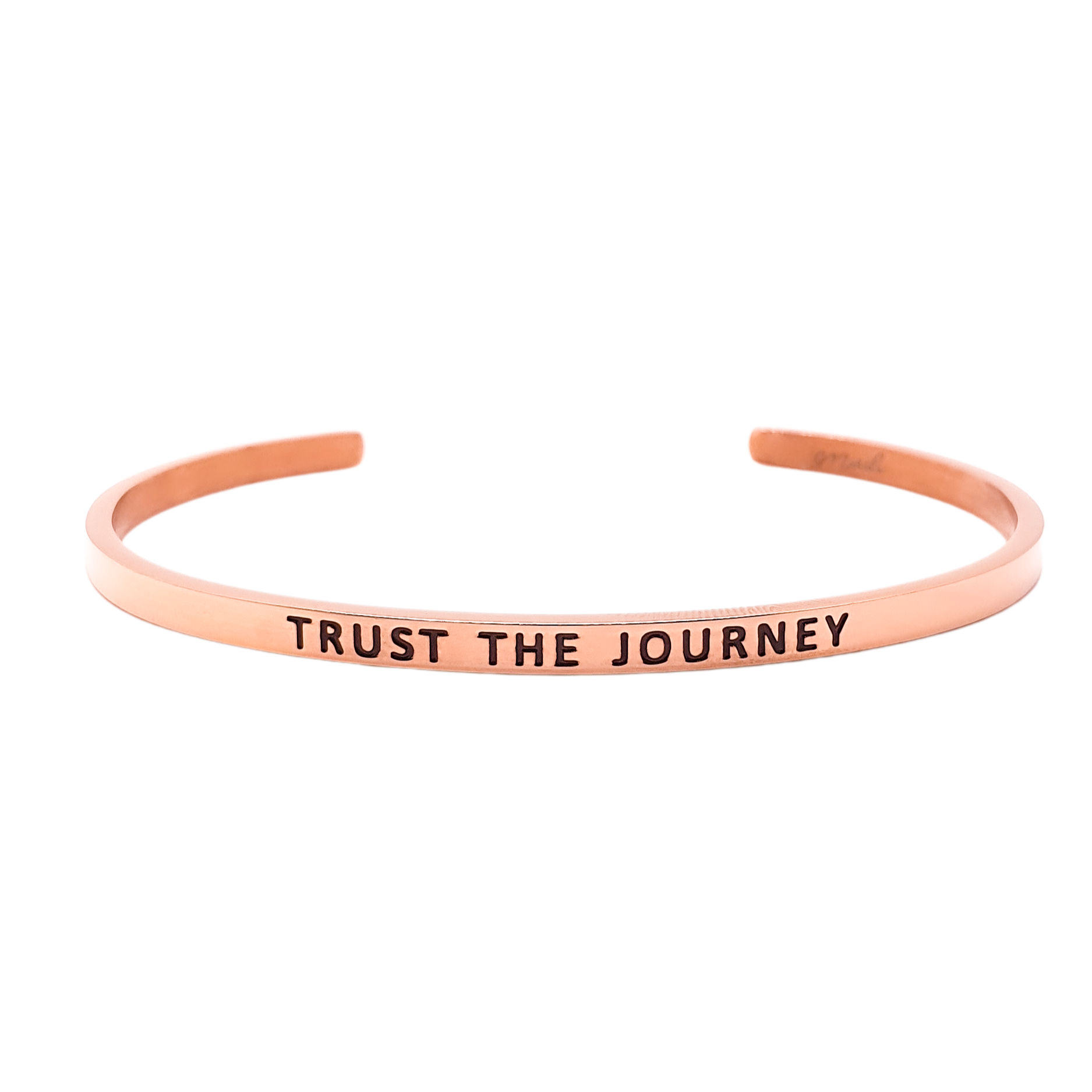 Inspirational engraved bracelet Trust the Journey Merils Jewellery